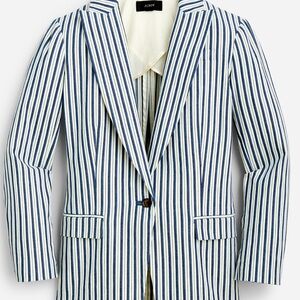 J. Crew Willa Blue and White Striped Blazer